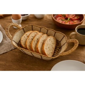 Resim Noah Exclusive Noah Exclusıve Oval Hasır Ekmek SEPETİ-27CM X18 cm x 7 cm 