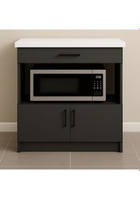 Resim Nexa Çok Amaçlı Dolap - Mikrodalga - Erzak - Mutfak - Kiler Dolabı - 80 Cm Antrasit - Beyaz 