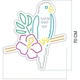 Resim Papağan Neon Led Işık Renkli 