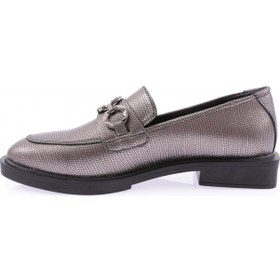 Resim Dgn 216-22k Kadin Ön Halka Tokali Oxford Ayakkabi 216-1986-R11414 Platin 