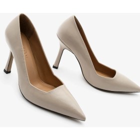 Resim Marjin Kadın Stiletto Sivri Burun Klasik Topuklu Ayakkabı Zarte Bej 