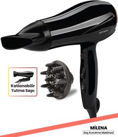 Resim GoldMaster Milena In-6116 Katlanabilir Saç Kurutma Makinesi Siyah 