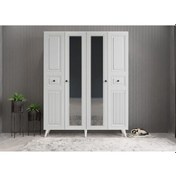 Resim Nossa Membran 4 Kapaklı Portmanto Montaj Dahil Beyaz 140 Cm 