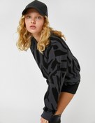 Resim Bisiklet Yaka Sweatshirt Uzun Kollu İçi Polarlı 