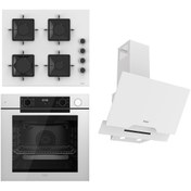 Resim Ferre STEAMART-FRYART-SILENTART Serisi Beyaz Set (SS206 + QEP64CB +D064-SA ) - Emaye Izgara 