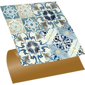 Resim Tink Kendinden Yapışkanlı Banyo Mutfak Kaplama Fas4 Retro Desenli Pvc Karo 30x30 cm 11 Adet 1m2 