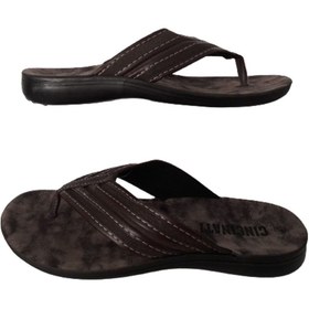 Resim Akınal Bella Parmak Arası Erkek Açık Kahve Ortopedik Kaymaz Taban Terlik 