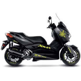 Resim Yamaha Xmax Neon Sarı Desenli Sticker Etiket Modeli 