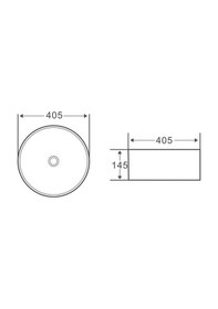 Resim Lena E-2112S Tezgah Üstü Porselen Lavabo 