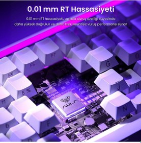 Resim Aula Hero 84 He Manyetik Klavye Rapid Trigger Dragon King Switch 8000hz Rgb Neon Tkl Hot Swap Oyuncu Klavyesi Pembe 