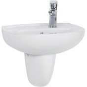 Resim Creavit TP030 Yarım Ayak Oval Lavabo 30 x 45 CM Beyaz 