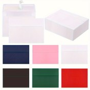Resim 25/50 Paket A7 Zarf, 12.7x17.78 cm Kendinden Yapışkanlı Davet Zarfı Düğünler, Fotoğraflar, Selamlama Kartları ve Posta için - Çeşitli Renkler (Pembe, Mavi, Beyaz, Siyah, Yeşil, Kırmızı), Düğün Kırtasiye, Şık Tasarım, Pürüzsüz Yüzey 