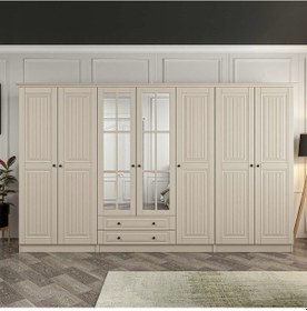 Resim Kale 7 Kapaklı 2ç Taçlı Dolap Kumtaşı Mebran İlkbahar Kumtaşı 210cm Bej 