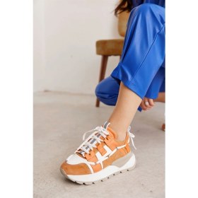Resim Nilufarr Sergio Turuncu Süet Kalın Tabanlı Kadın Sneaker 
