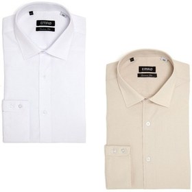 Resim Pıngömlek Kensıngton Vesta Ikili Set 3 Beyaz,Bej Erkek Gömlek Bej 