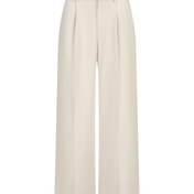 Resim Kadınlar İçin Şık Bej Geniş Paça Pantolon - Yüksek Bel, Düz Kesim, Günlük Polyester Pantolon, Makinede Yıkanabilir, Her Mevsim Modası 