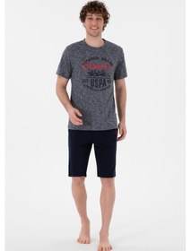 Resim U.S. Polo Assn. Erkek Bisiklet Yaka Lacivert Pijama Takımı 50309274-VR033 