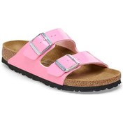 Resim Birkenstock Arizona Bf Patent Candy Pink Black Pembe Çift Tokalı Kadın Terlik 1026957 V Pembe 
