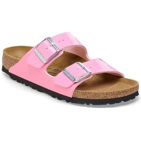 Resim Birkenstock Arizona Bf Patent Candy Pink Black Pembe Çift Tokalı Kadın Terlik 1026957 V Pembe 