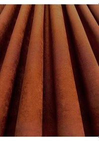 Resim Rustik Kancalı Kiremit Fon Perde Petek Kadife 1/3 Sık Pile Ada Fonluk Kiremit 