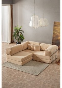 Resim Legom Sera Aktivite Koltuğu Yatak Olabilen Çok Amaçlı Kanepe Koltuk Takımı Bej Bej 