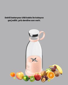 Resim Pembe Ve Beyaz Renk Seçenekli Mini Boy Meyve Sıkıcı - Lisinya 