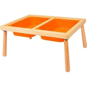 Resim Wood&Joy Ahşap Mini Duyusal Oyun Masası Sarı 