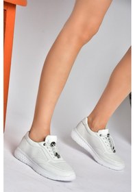 Resim Fox Shoes P540502403 Beyaz Hakiki Deri Kadın Spor Ayakkabı Beyaz - Hakiki Deri 