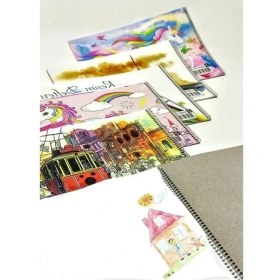 Resim Esranın Dünyası Spiralli 15 Yaprak Resim Defteri, 25X35 cm Orta Boy 