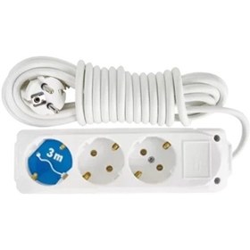 Resim Almera 3'lü Topraklı Grup Priz 3 Metre Beyaz 
