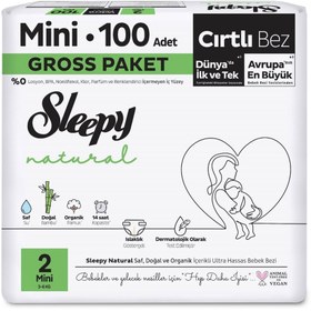 Resim Nessiworld Sleepy Natural Bebek Bezi Gross Paket 2 Beden 3-6 Kg 100 Adet 