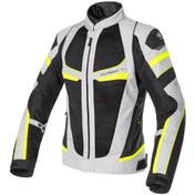 Resim Clover Rainjet-2 Wp Korumalı Motosiklet Montu Gri Sarı 