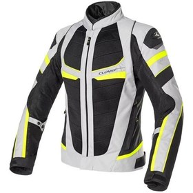 Resim Clover Rainjet-2 Wp Korumalı Motosiklet Montu Gri Sarı 