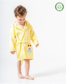 Resim Zürafalı Bornoz Sarı Sarı 