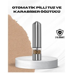Resim Tek Elle Kullanılan Otomatik Baharat Değirmeni Işıklı Sistem 