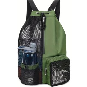 Resim Alien Outdoor Sports Halın A4011 Açık Hava Seyahat Yüzme Tırmanma Çift Omuz Çantası Bağcıklı File Tasarım Sırt Çantası-Yeşil (Yurt Dışından) 