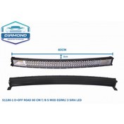 Resim Off-road 80 Cm Turuncu Beyaz 5 Mod Eğimli 3 Sıra Led 