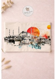 Resim Kitap Kılıfı Ve Metal Ayraç Seti İstanbul Günbatımı 