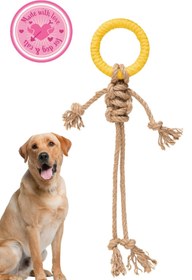 Resim Hype Store Proud Wave Köpek Oyuncağı Renkli Çekiştirmeli Halat Pamuk - Köpek Isırma Kemirme Oyuncağı Top Diş İp 