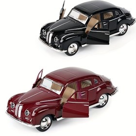 Resim 1:32 Ölçek Alüminyum Retro Klasik Araba Modeli, Metal Salıncak Oyuncak Araba, Geri Çekme Operasyonu, Film Temalı, Çocuklar için Kışın Mükemmel Doğum Günü Hediyesi 
