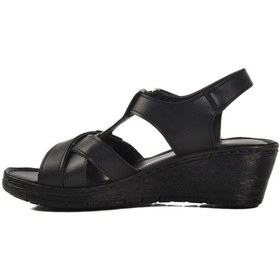 Resim Aspor Siyah Dolgu Taban Kadın Sandalet Çok Renkli 