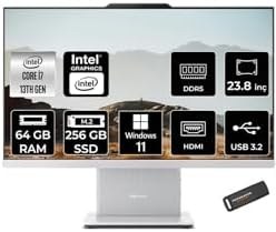 Resim LENOVO IdeaCentre 24IRH9 i7 13620H 64GB DDR5 256GB SSD 23.8" FHD IPS W11P Beyaz All in One PC & PER4 