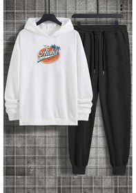 Resim Uyguntarz Unisex Aloha Baskılı Eşofman Takımı Beyaz 