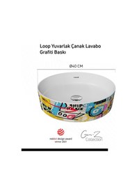 Resim Creavit Loop Gen-z Çanak Lavabo Ø40 Cm Grafiti Lp140-00cb00e-gb00 