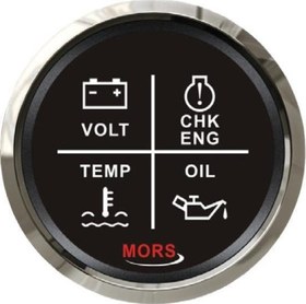 Resim Alarm Seti Göstergesi 4'Lü 12-24 Volt Siyah 