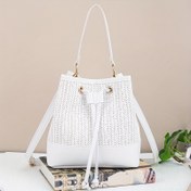 Resim Plaj Hazırlığı İçin Şık Yaz Örgü Çapraz Çanta, Ayarlanabilir Askı, İpli Kapatma ve Polyester Astar - Plaj Tatilleri ve Günlük Seyahatler İçin İdeal, Rahat Çapraz Çanta | Ayarlanabilir Askı Çantası | Doğal Dokulu Çanta 