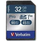 Resim Verbatim 32GB SDHC Pro U3 Hafıza Kartı 