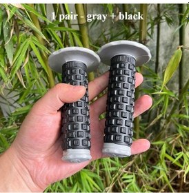 Resim Dashanshop Off-road Motorcycle Gripleri Siyah Gri Kaymaz Profesyonel Renkli 