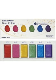 Resim Zig Kuretake Gansai Tambi Sulu Boya Seti 6lı Gem Colors 