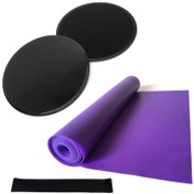 Resim Padalink Kore Kasları Geliştirici Pilates Seti: 2 Kaydırıcı Disk, 1 Dayanıklılık Bandı Ve 1 Germe Kayışı - Sırt Egzersizleri, Yoga Ve Rehab İçin Siyah 